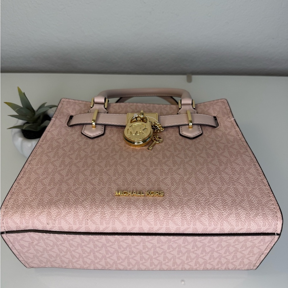 MICHAEL KORS Hamilton Small Satchel Dark Powder Blush NWT - Picture 8 of 10